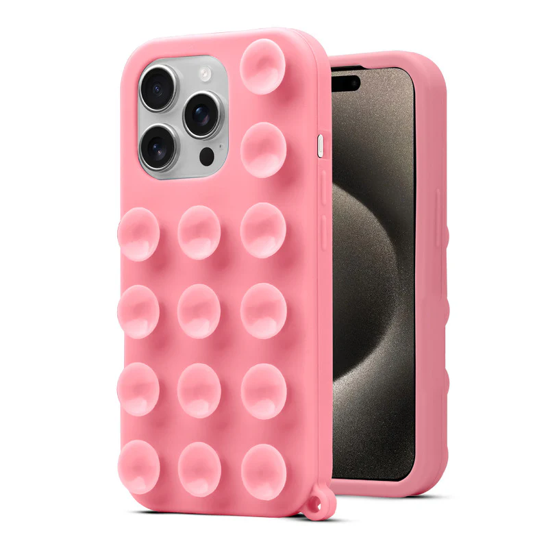 Glossy Colorful Liquid Silicone Comfort Grip Suction Case for Apple iPhone 15 Pro Max with Soft Touch Matte Finish & Built in Suction Pads - Image 28