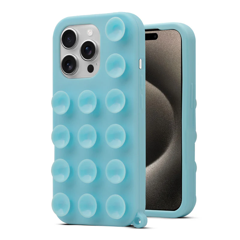 Glossy Colorful Liquid Silicone Comfort Grip Suction Case for Apple iPhone 15 Pro Max with Soft Touch Matte Finish & Built in Suction Pads - Image 34