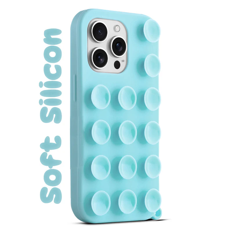 Glossy Colorful Liquid Silicone Comfort Grip Suction Case for Apple iPhone 15 Pro Max with Soft Touch Matte Finish & Built in Suction Pads - Image 35