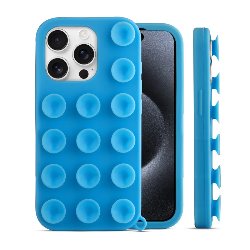 Glossy Colorful Liquid Silicone Comfort Grip Suction Case for Apple iPhone 15 Pro with Soft Touch Matte Finish & Built in Suction Pads - Image 13
