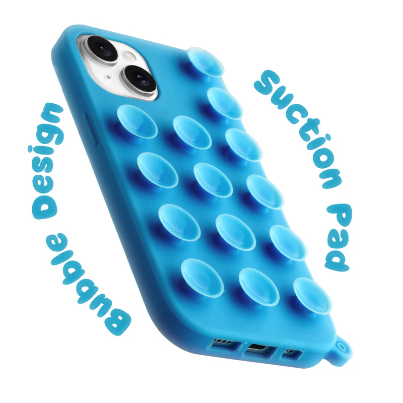 Glossy Colorful Liquid Silicone Comfort Grip Suction Case for Apple iPhone 15 with Soft Touch Matte Finish & Built in Suction Pads - Image 21