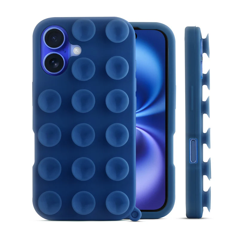 Glossy Colorful Liquid Silicone Comfort Grip Suction Case for Apple iPhone 16 Plus with Soft Touch Matte Finish & Built in Suction Pads - Image 13