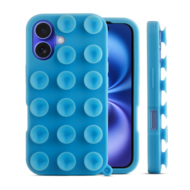 Glossy Colorful Liquid Silicone Comfort Grip Suction Case for Apple iPhone 16 Plus with Soft Touch Matte Finish & Built in Suction Pads - Image 7