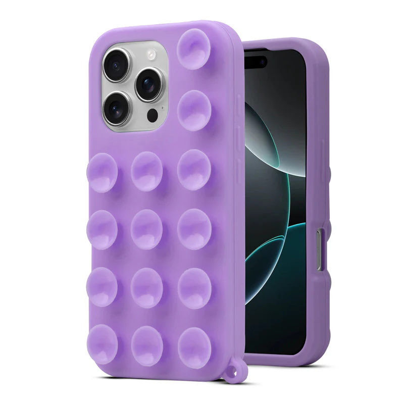 Glossy Colorful Liquid Silicone Comfort Grip Suction Case for Apple iphone 16 Pro Max with Soft Touch Matte Finish & Built in Suction Pads - Image 4