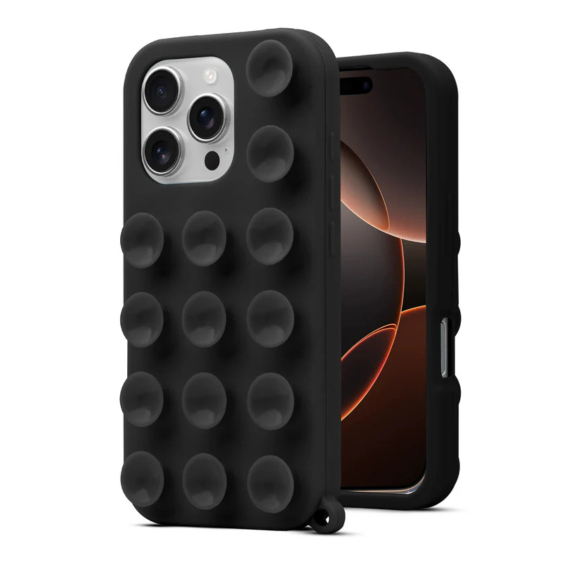 Glossy Colorful Liquid Silicone Comfort Grip Suction Case for Apple iPhone 16 Pro with Soft Touch Matte Finish & Built in Suction Pads - Image 10