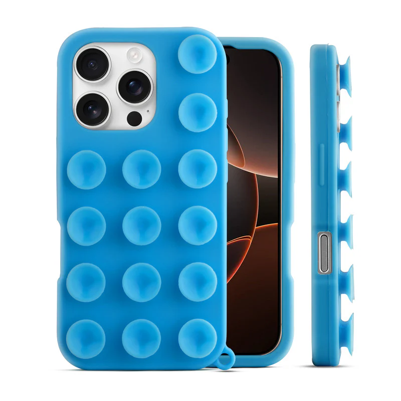 Glossy Colorful Liquid Silicone Comfort Grip Suction Case for Apple iPhone 16 Pro with Soft Touch Matte Finish & Built in Suction Pads - Image 13
