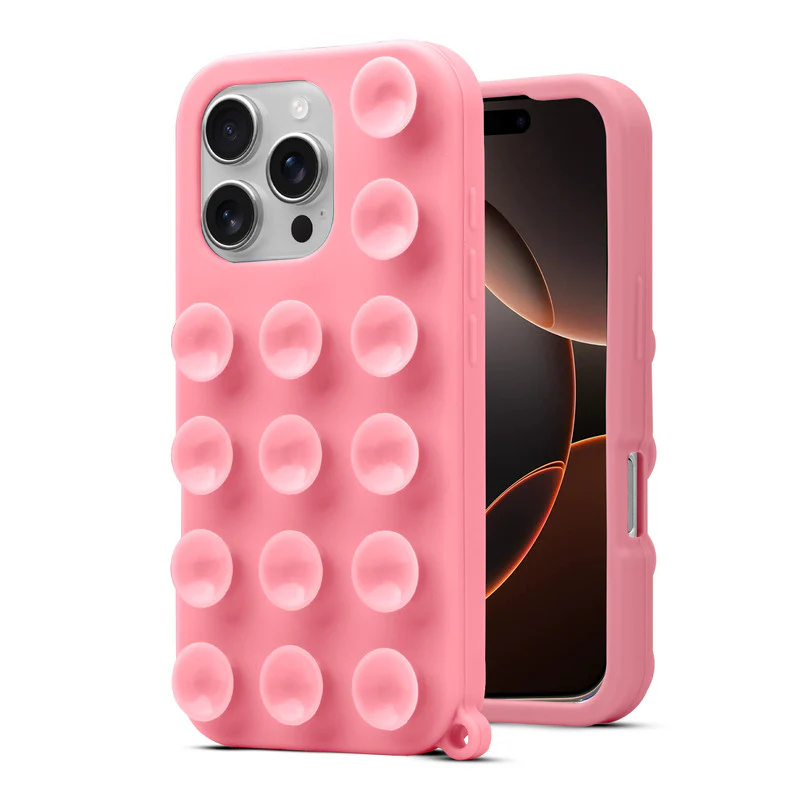 Glossy Colorful Liquid Silicone Comfort Grip Suction Case for Apple iPhone 16 Pro with Soft Touch Matte Finish & Built in Suction Pads - Image 28