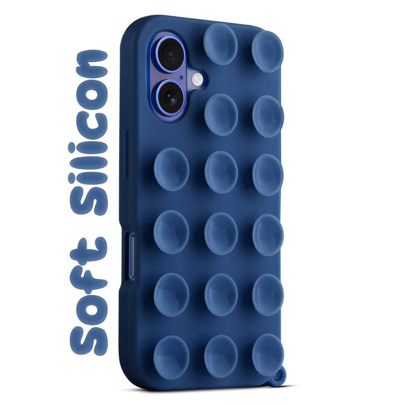 Glossy Colorful Liquid Silicone Comfort Grip Suction Case for Apple iPhone 16 with Soft Touch Matte Finish & Built in Suction Pads - Image 17