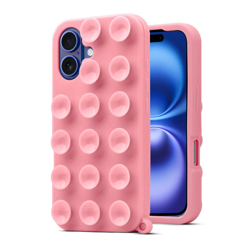 Glossy Colorful Liquid Silicone Comfort Grip Suction Case for Apple iPhone 16 with Soft Touch Matte Finish & Built in Suction Pads - Image 22