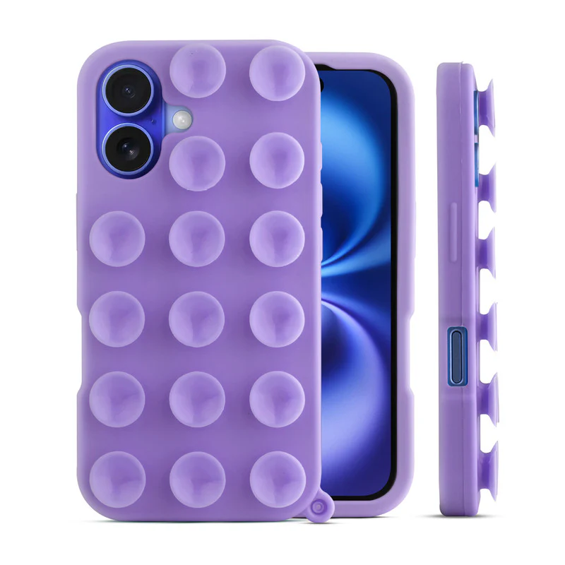Glossy Colorful Liquid Silicone Comfort Grip Suction Case for Apple iPhone 16 with Soft Touch Matte Finish & Built in Suction Pads - Image 25