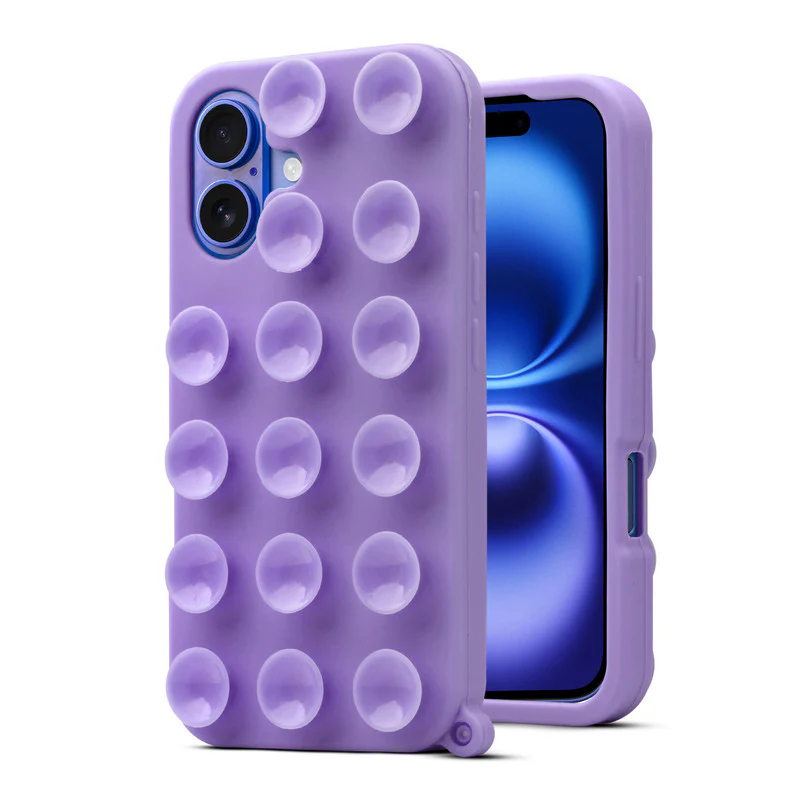 Glossy Colorful Liquid Silicone Comfort Grip Suction Case for Apple iPhone 16 with Soft Touch Matte Finish & Built in Suction Pads - Image 28
