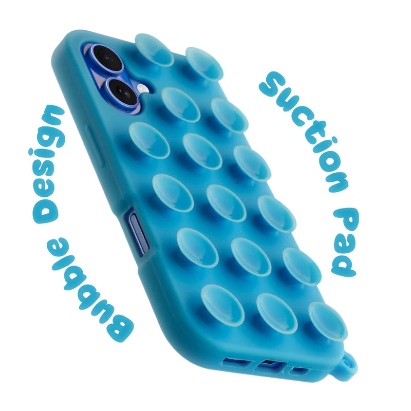 Glossy Colorful Liquid Silicone Comfort Grip Suction Case for Apple iPhone 16 with Soft Touch Matte Finish & Built in Suction Pads - Image 9