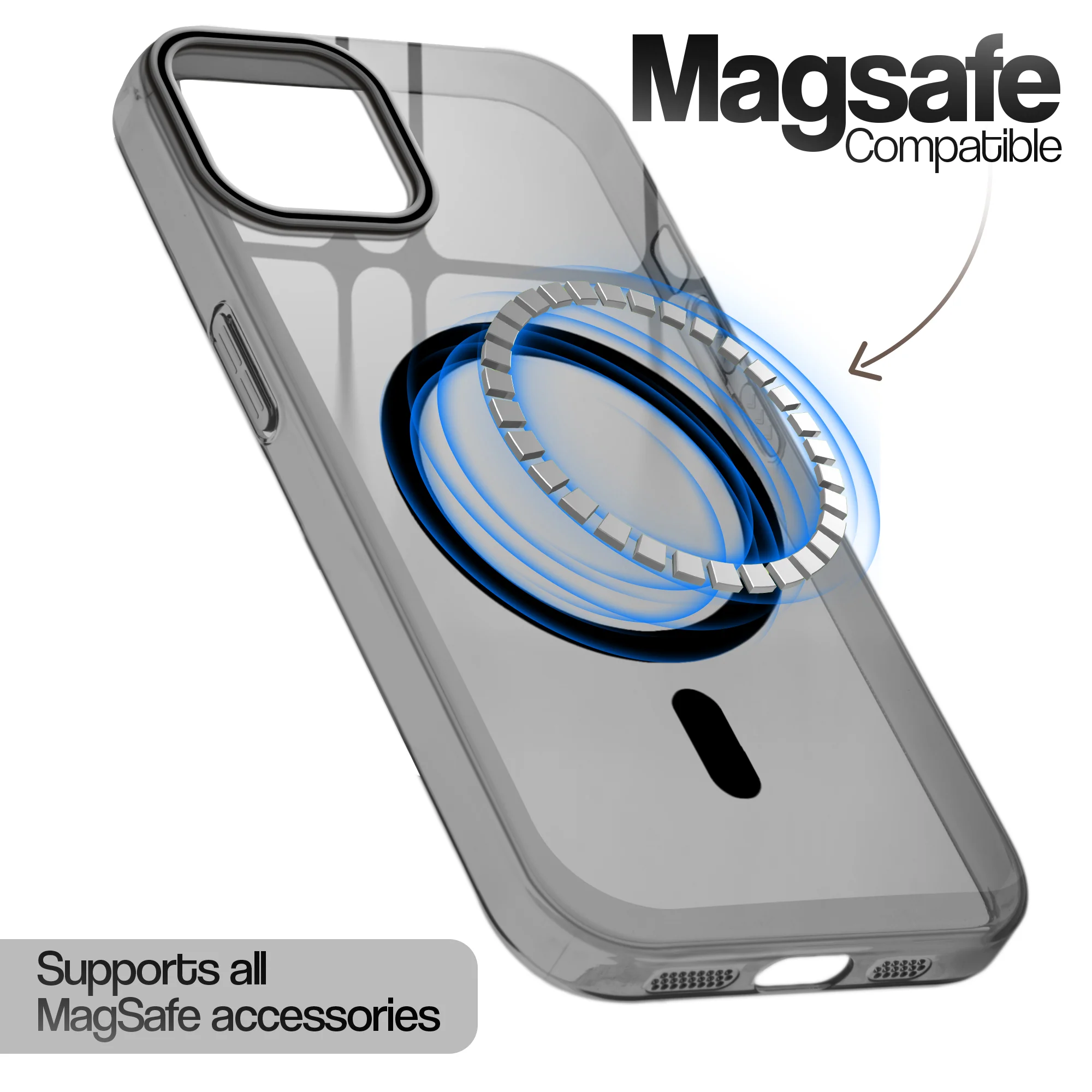 Glossy Hard Wireless Charging Support Case Apple iPhone 15 - Image 3
