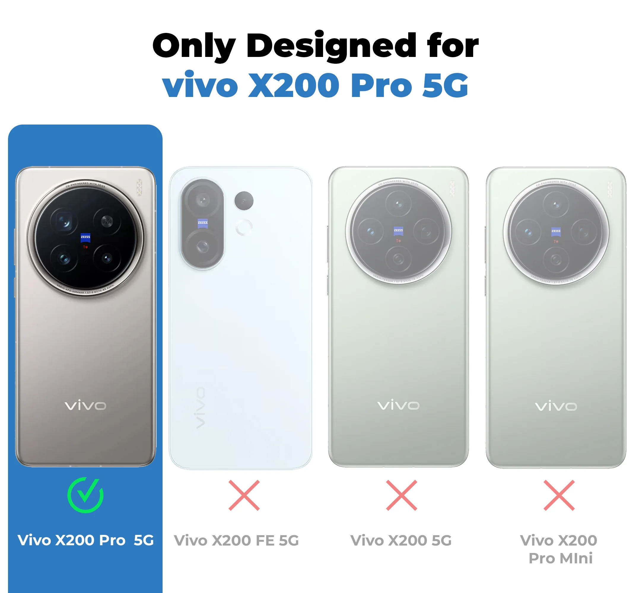 Glossy Hard Wireless Charging Support Case Vivo X200 Pro 5G - Image 26