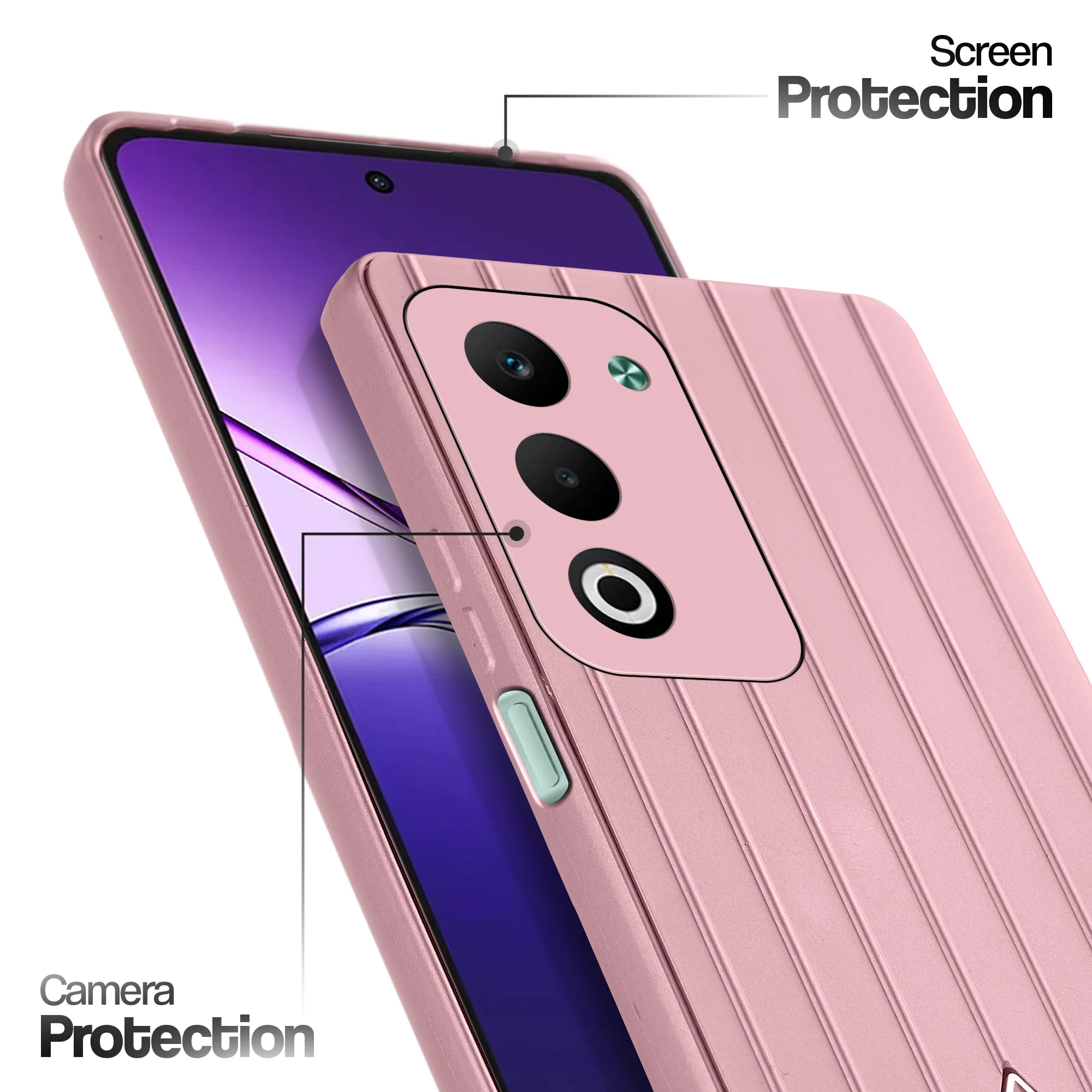 Glossy Matte Line Texture Back Cover for Oppo A5 5G - Image 38