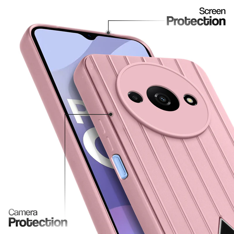 Glossy Matte Line Texture Back Cover for Poco C61 - Image 45