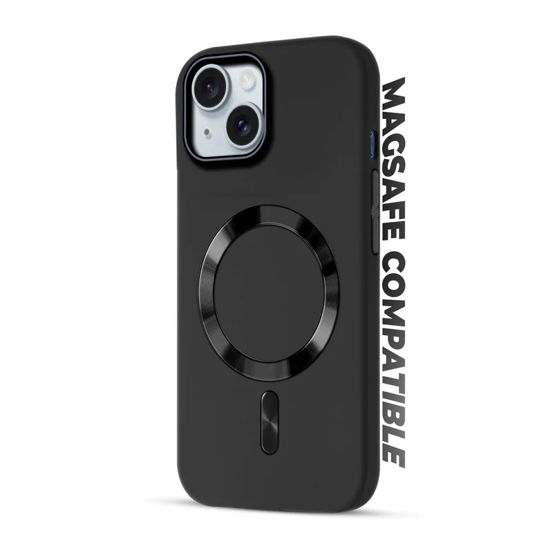 Hard Back Wireless Charging Support Case for Apple iPhone 15, Durable Design & Shiny Wireless Charging Support Ring - Image 3