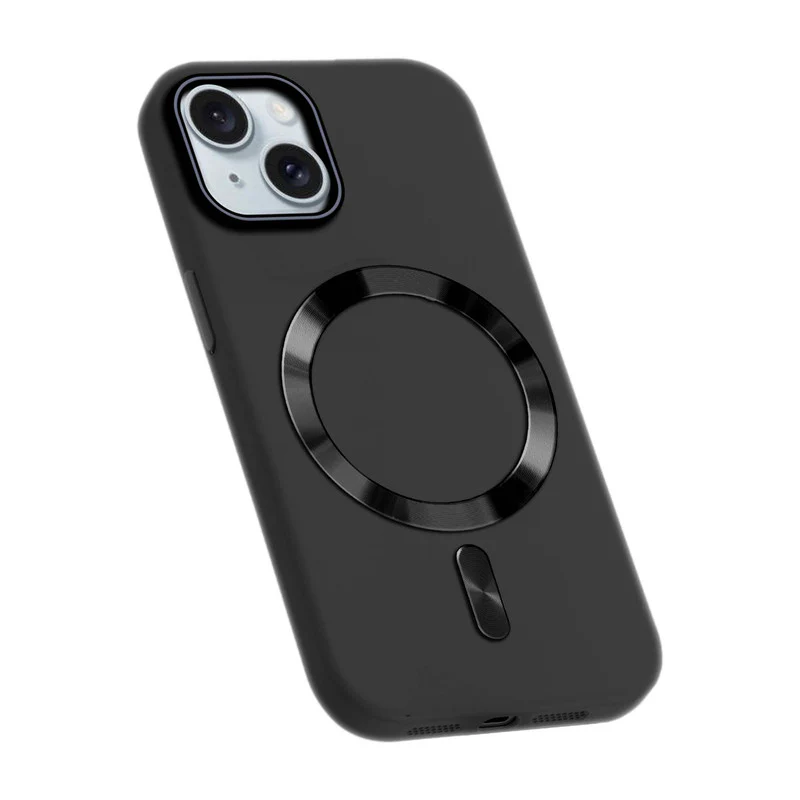 Hard Back Wireless Charging Support Case for Apple iPhone 15, Durable Design & Shiny Wireless Charging Support Ring - Image 6