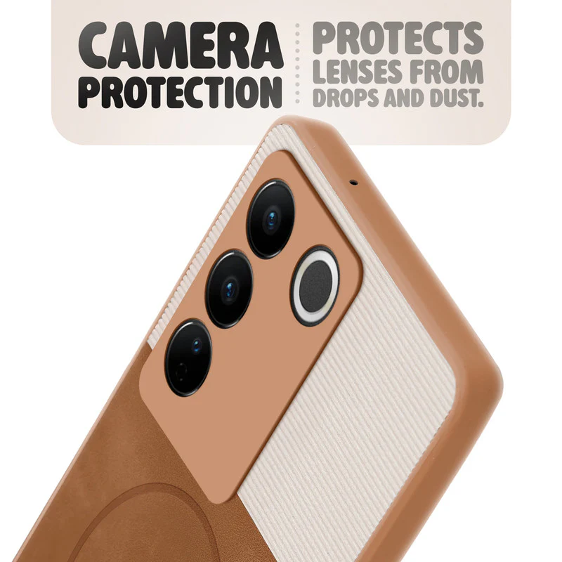 Hybrid PU Leather Matte Cover for Vivo V27 Pro 5G - Image 17