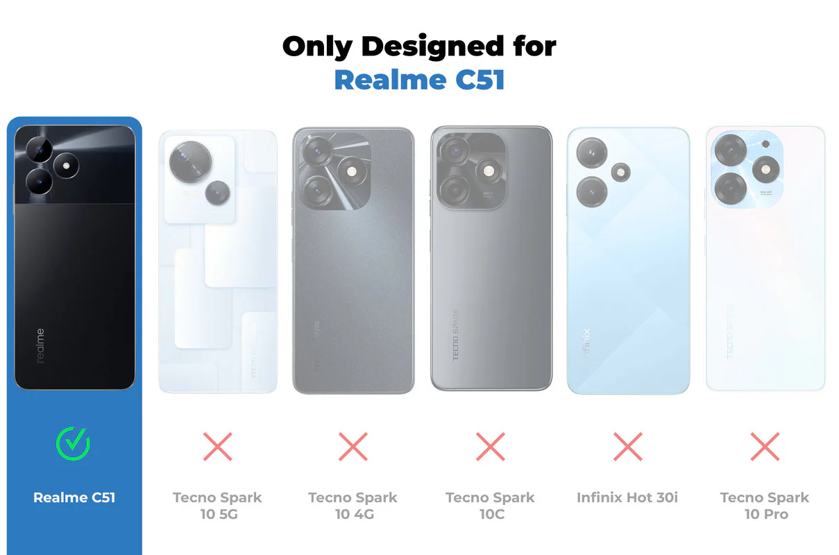Soft Silicone Comfort Grip Back Cover Case For Realme C51 with Soft Touch Matte TPU - Image 30