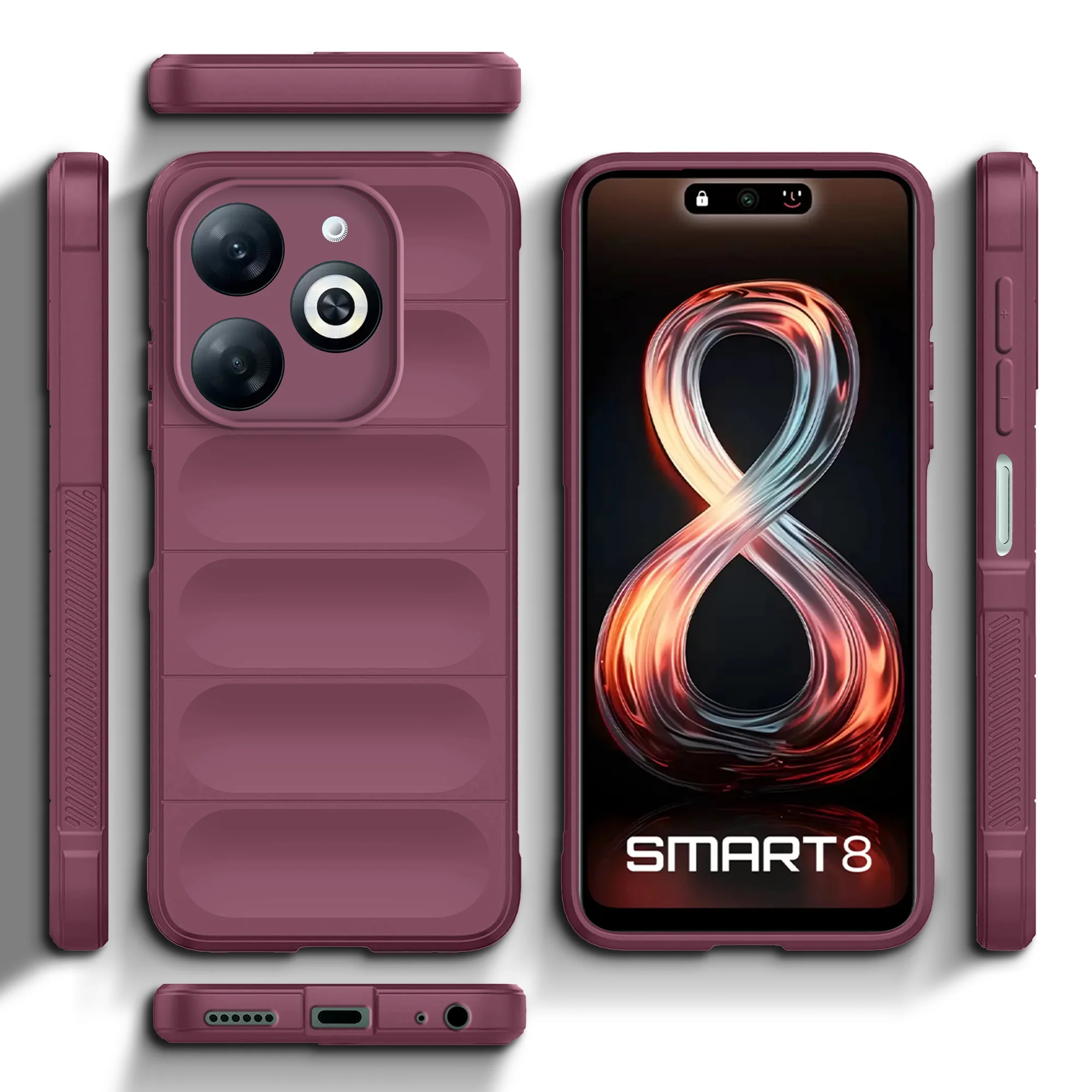 Soft Silicone Comfort Grip Back Cover Case For Infinix Smart 8 - Image 27