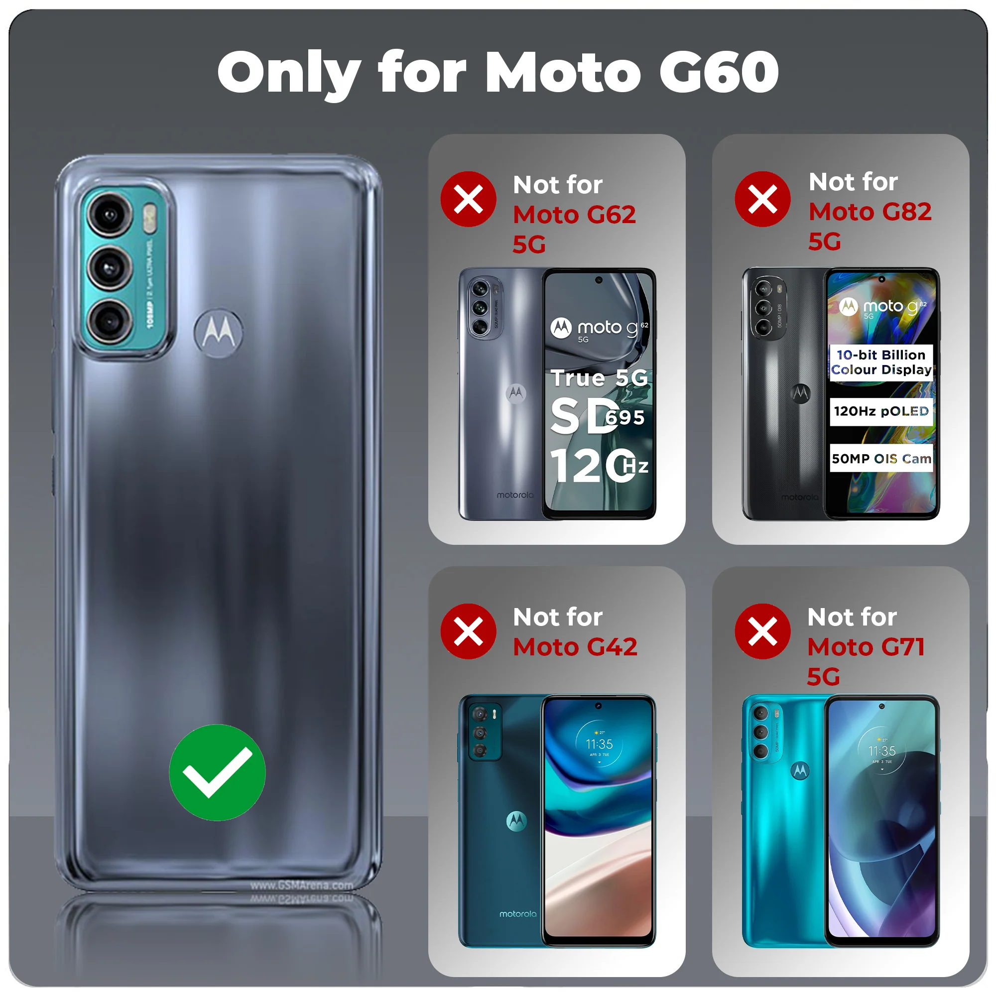 Soft Silicone Comfort Grip Back Cover Case For Motorola Moto G40 Fusion - Image 2