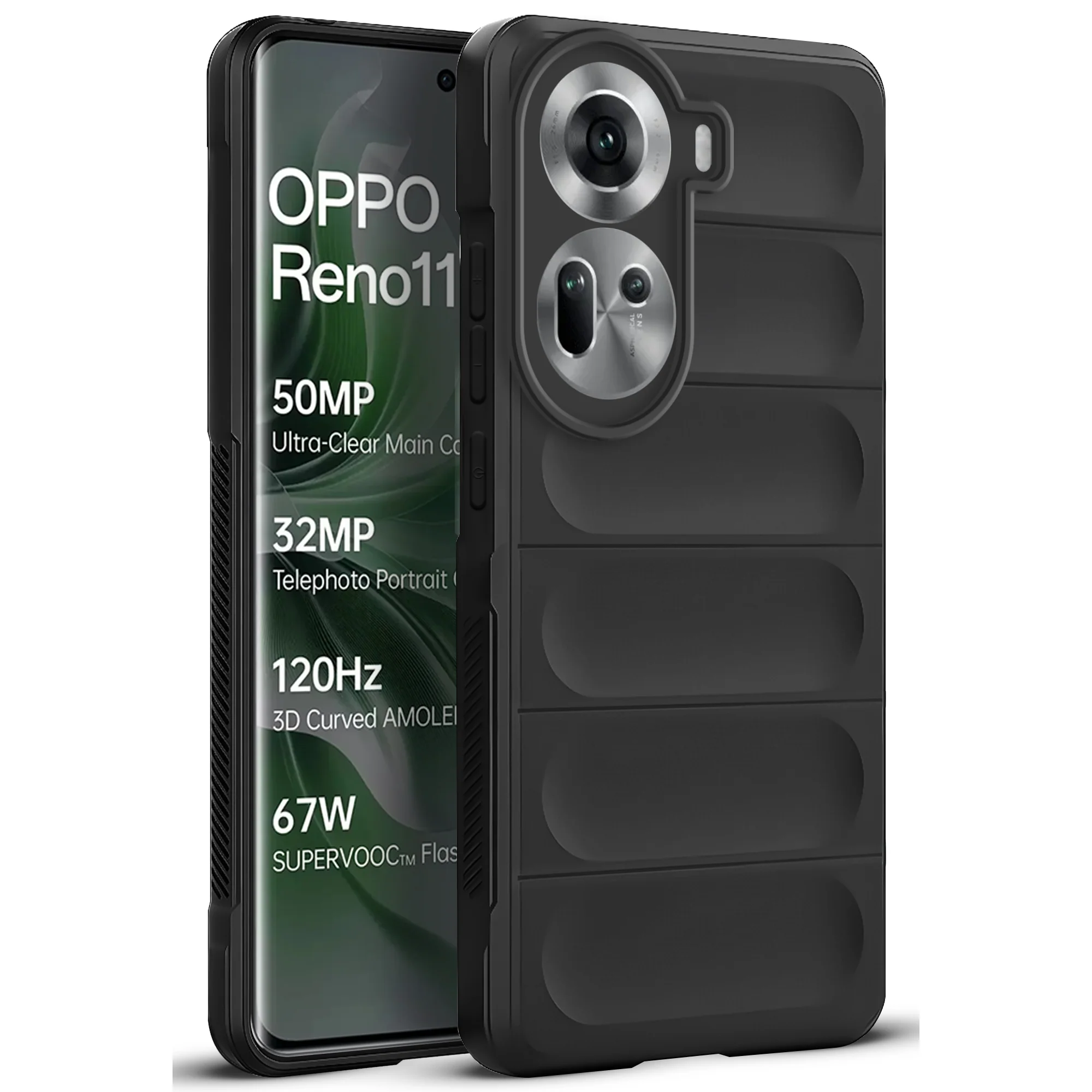 Soft Silicone Comfort Grip Back Cover Case For Oppo Reno 11 5G