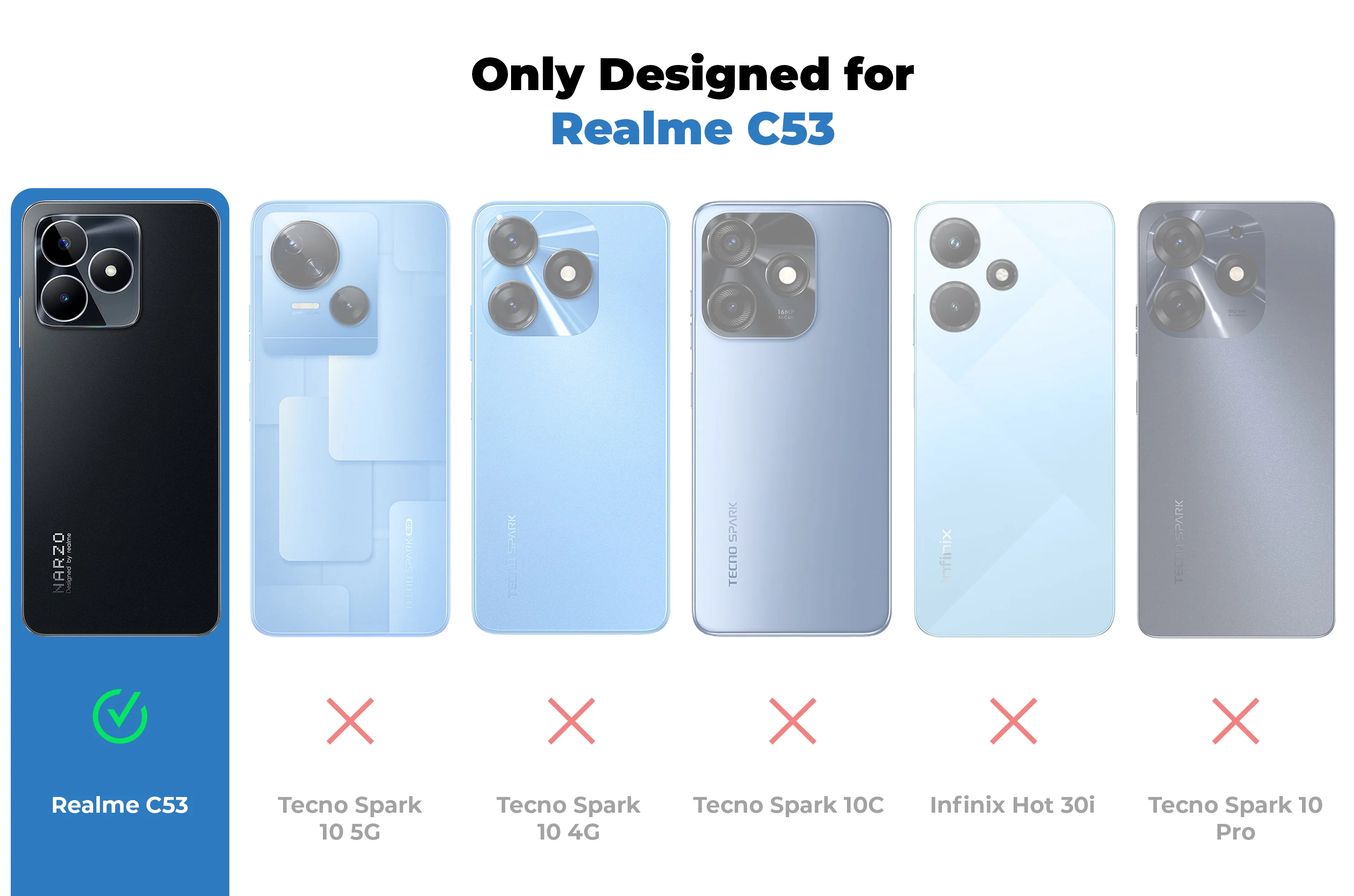 Soft Silicone Comfort Grip Back Cover Case For Realme C53 - Image 3