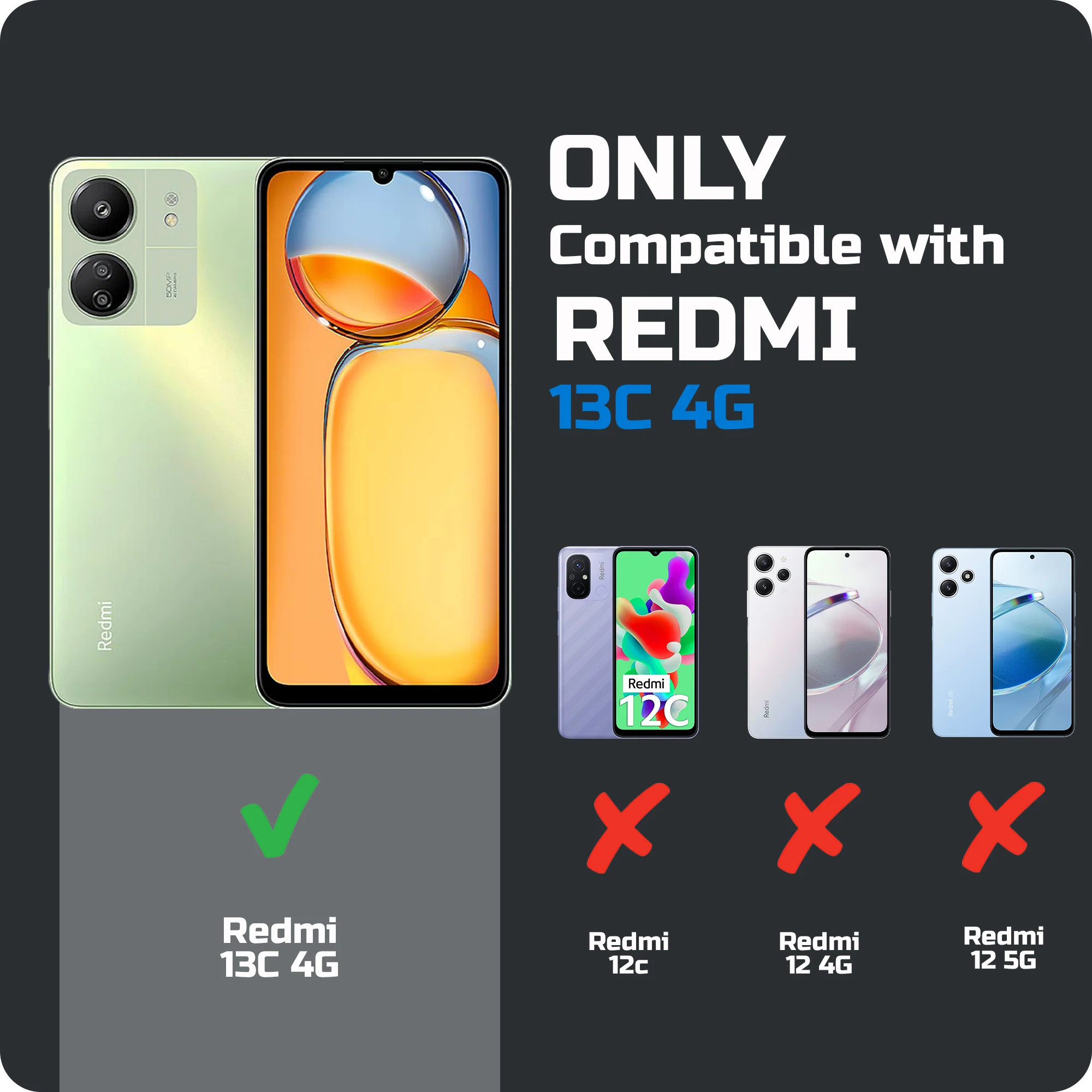 Soft Silicone Comfort Grip Back Cover Case For Redmi 13C 4G - Image 2