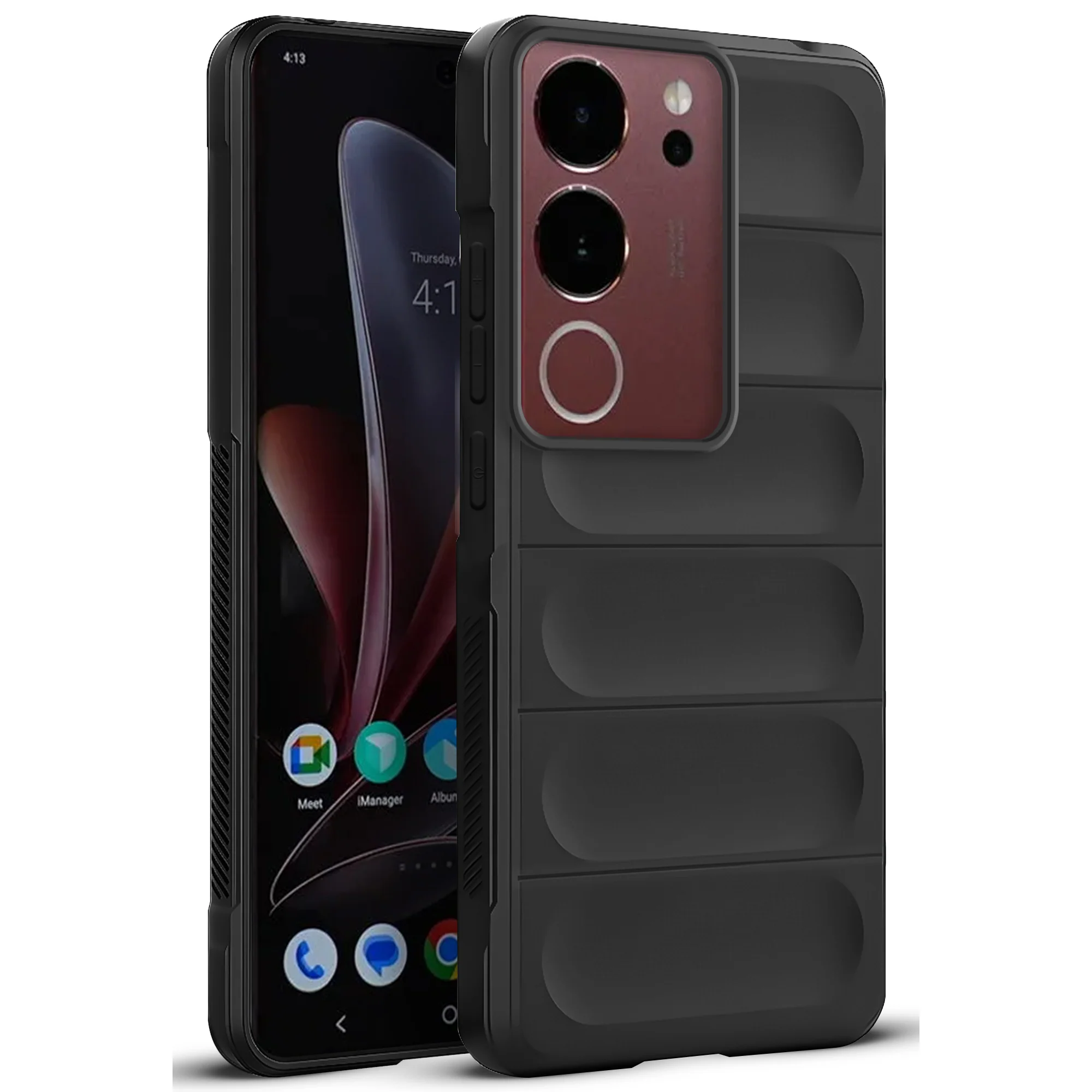 Soft Silicone Comfort Grip Back Cover Case For Vivo V29 5G