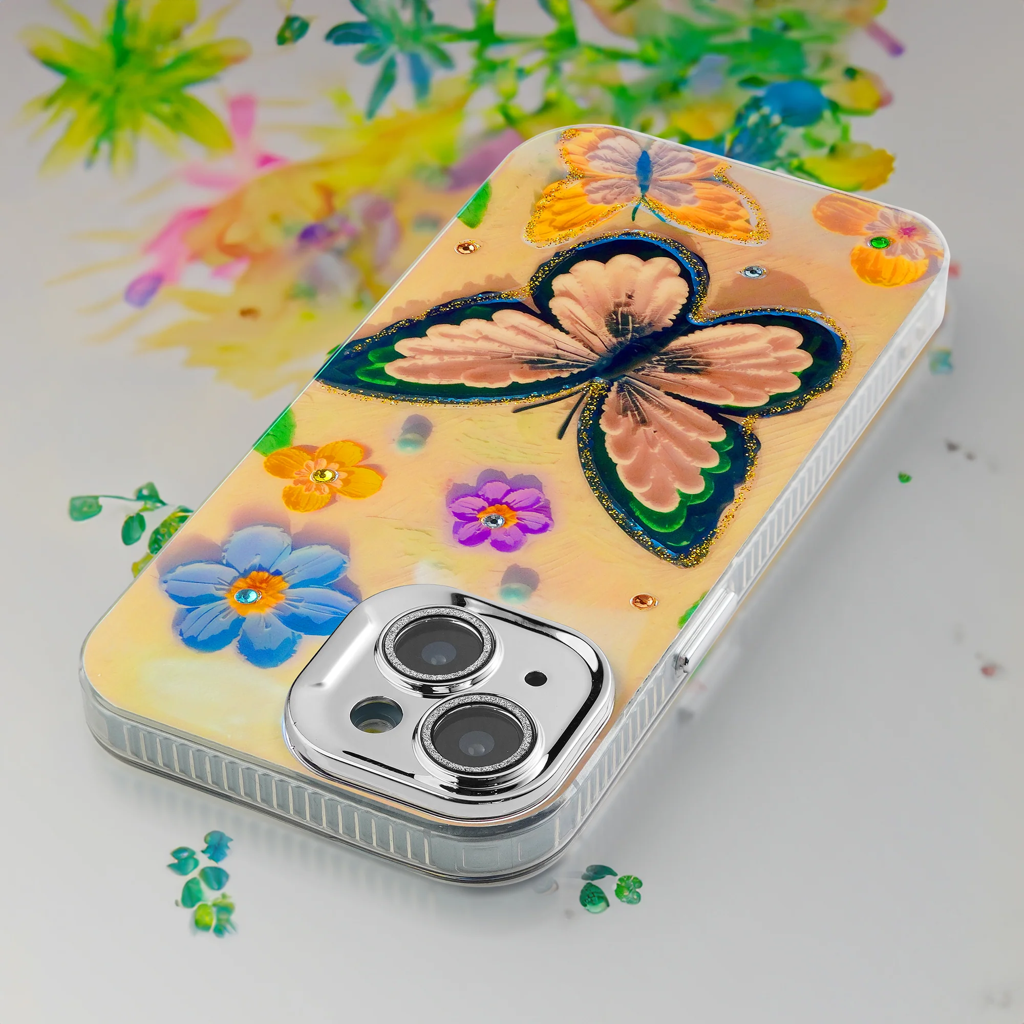 Luxury Glitter Butterfly Back Cover for Apple iPhone 14 - Image 5