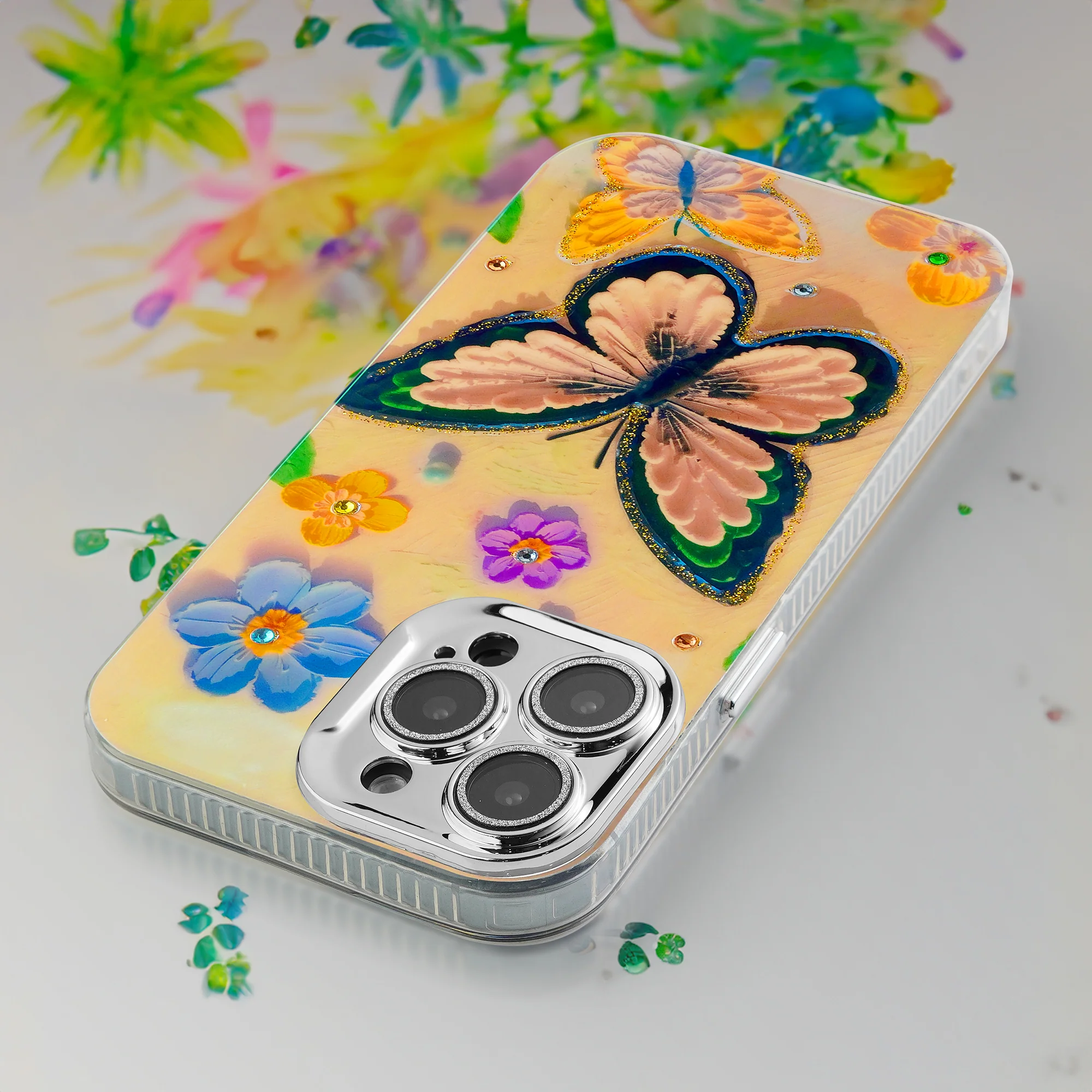 Luxury Glitter Butterfly Back Cover for Apple iPhone 15 Pro Max - Image 5