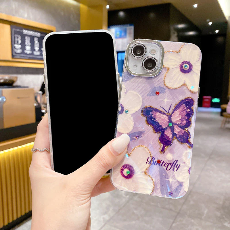 Luxury Glittery Butterfly Back Cover for Apple iPhone 14 Pro - Image 3