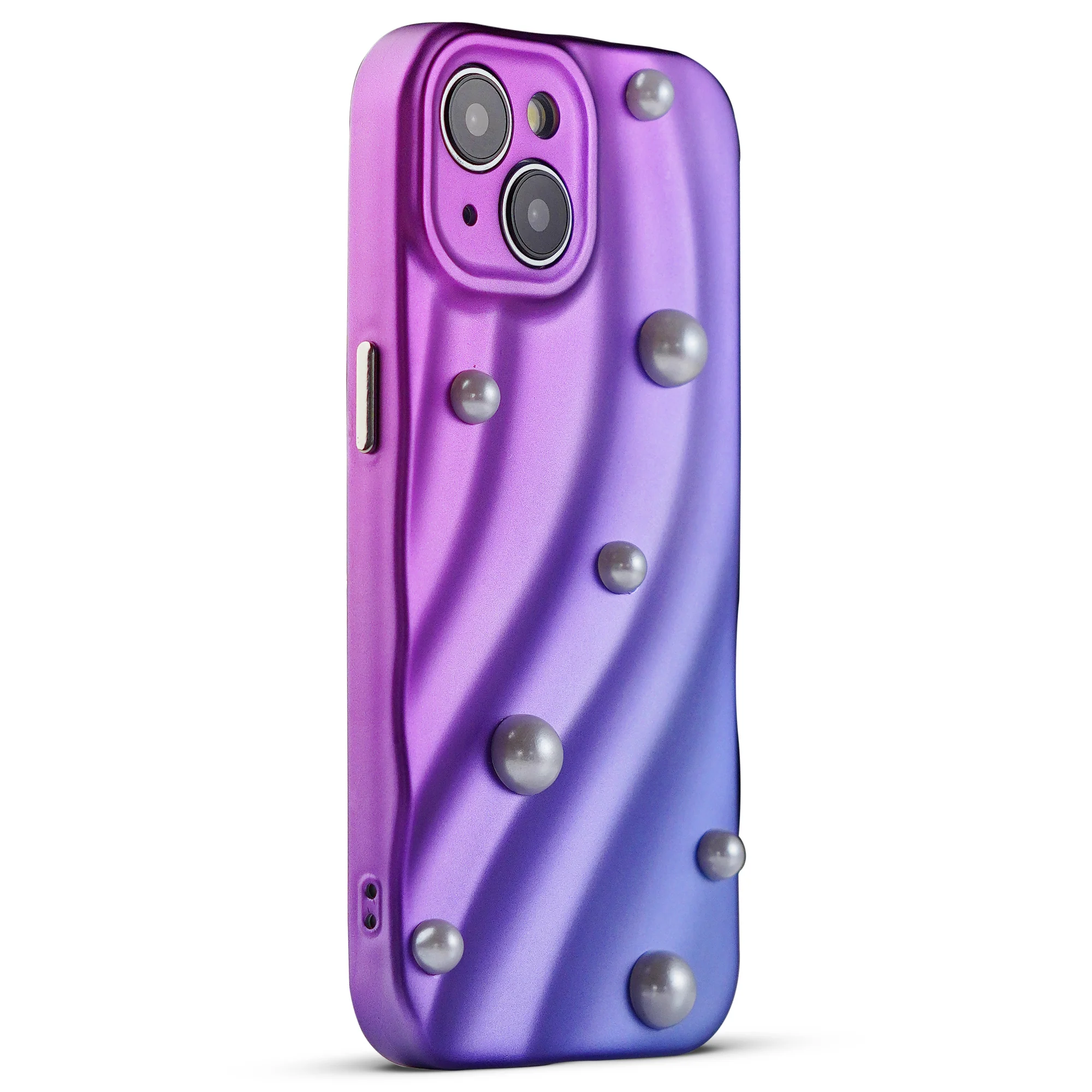 Luxury Matte Purple Pearl Back Cover for Apple iPhone 13 - Image 3