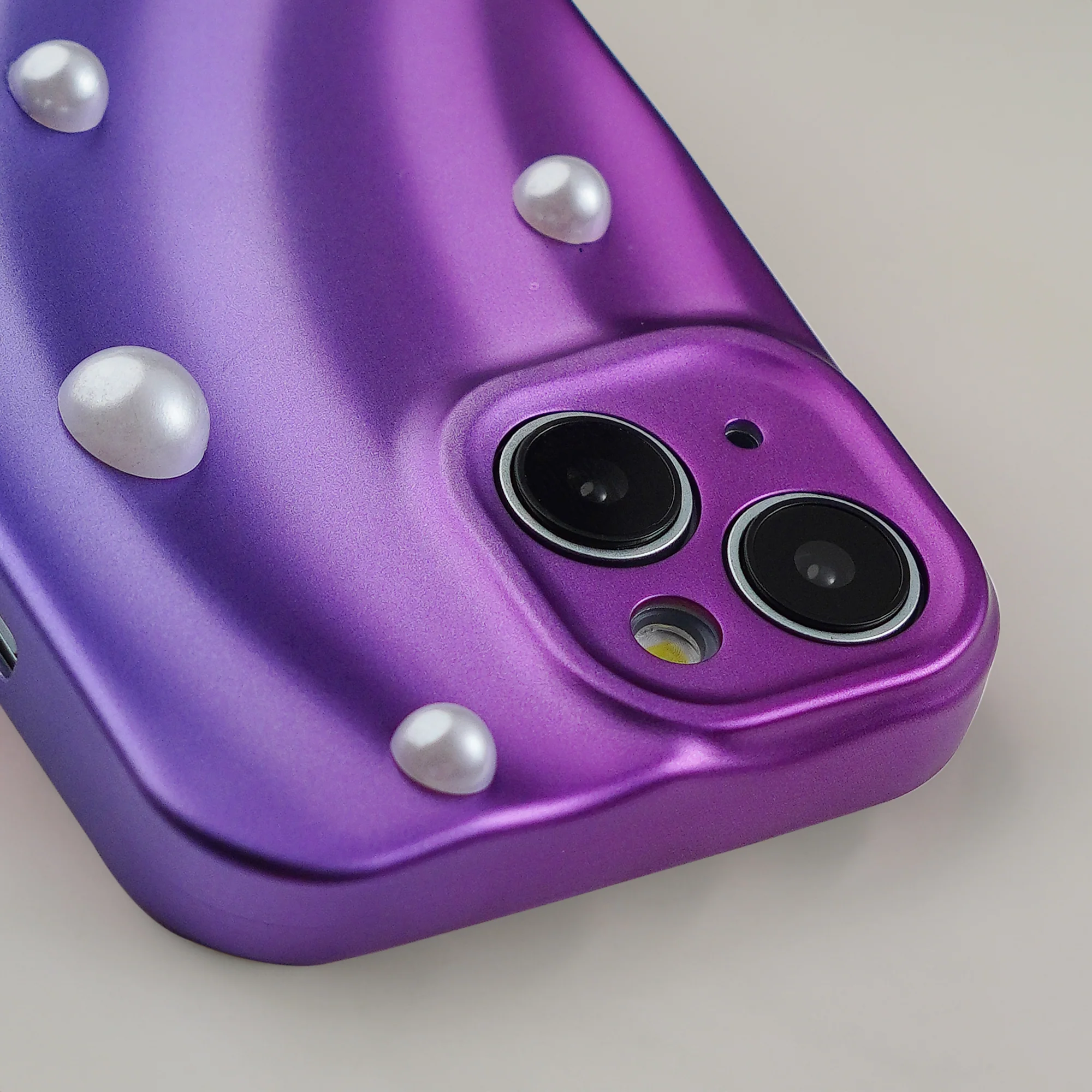 Luxury Matte Purple Pearl Back Cover for Apple iPhone 14 - Image 5