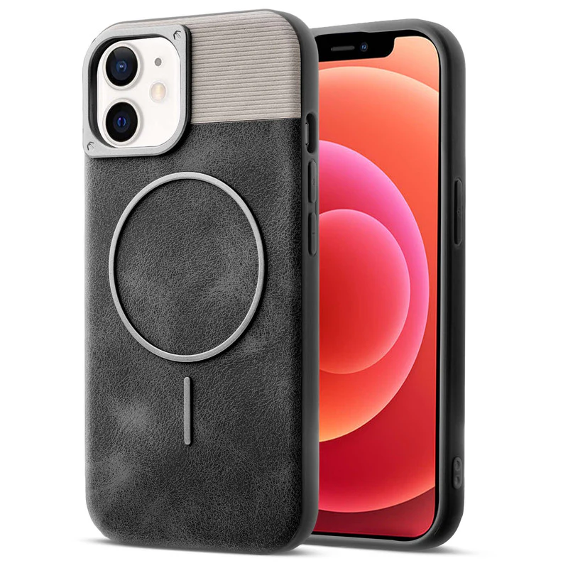 Luxury Leather Wireless Charging Support Case for Apple iPhone 12 - Image 7