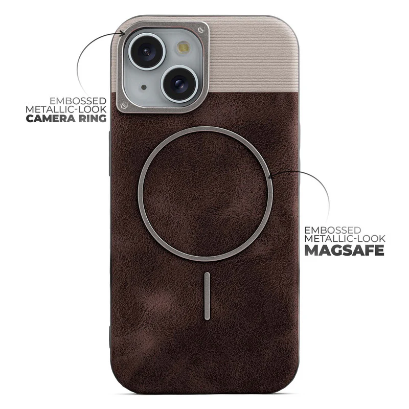 Luxury Leather Wireless Charging Support Case for Apple iPhone 13 - Image 16