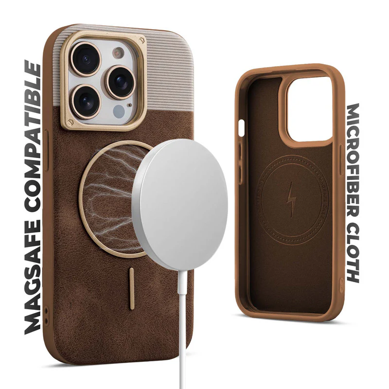 Luxury Leather Wireless Charging Support Case for Apple iPhone 14 Pro Max - Image 9