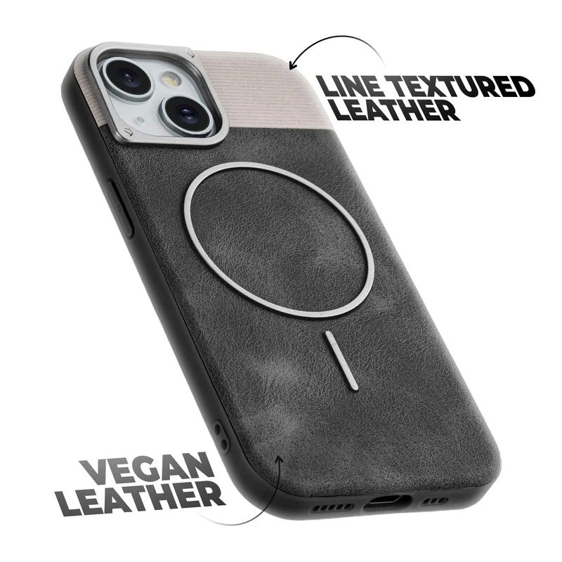Luxury Leather Wireless Charging Support Case for Apple iPhone 15 - Image 6