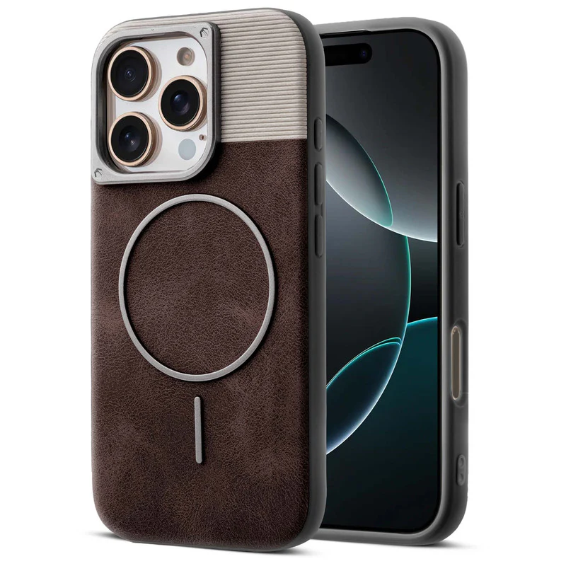 Luxury Leather Wireless Charging Support Case for Apple iphone 16 Pro Max - Image 13