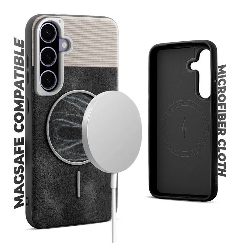 Luxury Leather Wireless Charging Support Case for Samsung A56 5G - Image 3
