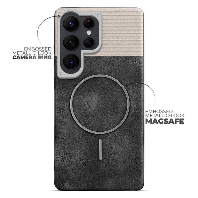 Luxury Leather Wireless Charging Support Case for Samsung S22 Ultra 5G - Image 4