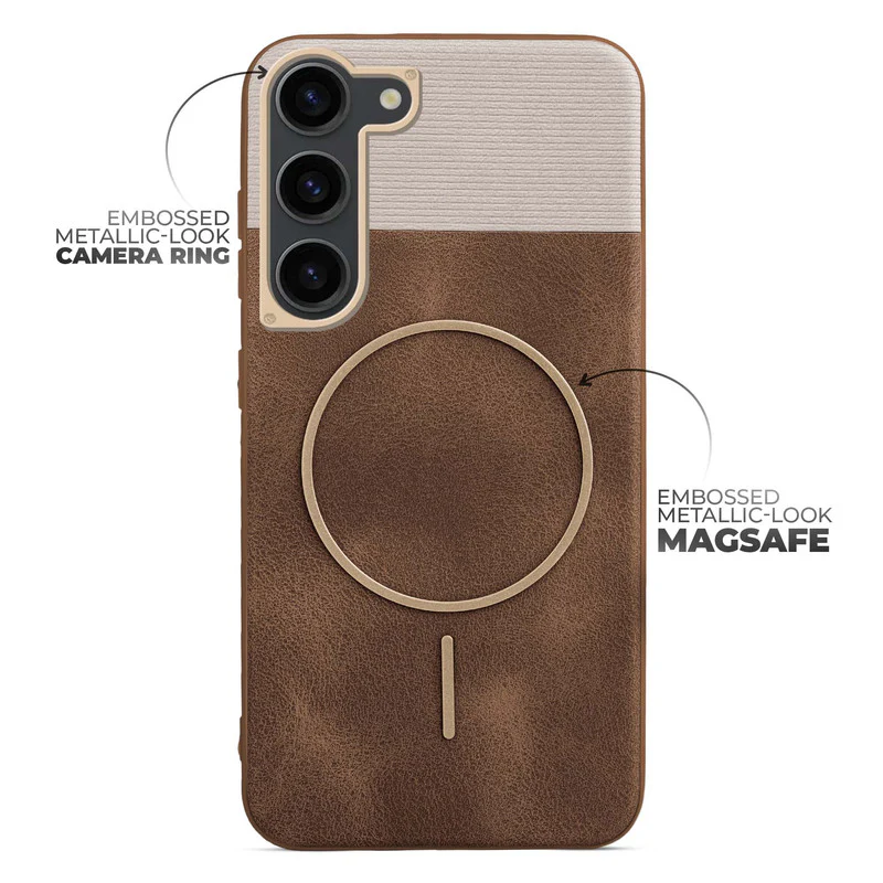 Luxury Leather Wireless Charging Support Case for Samsung S23 5G - Image 10