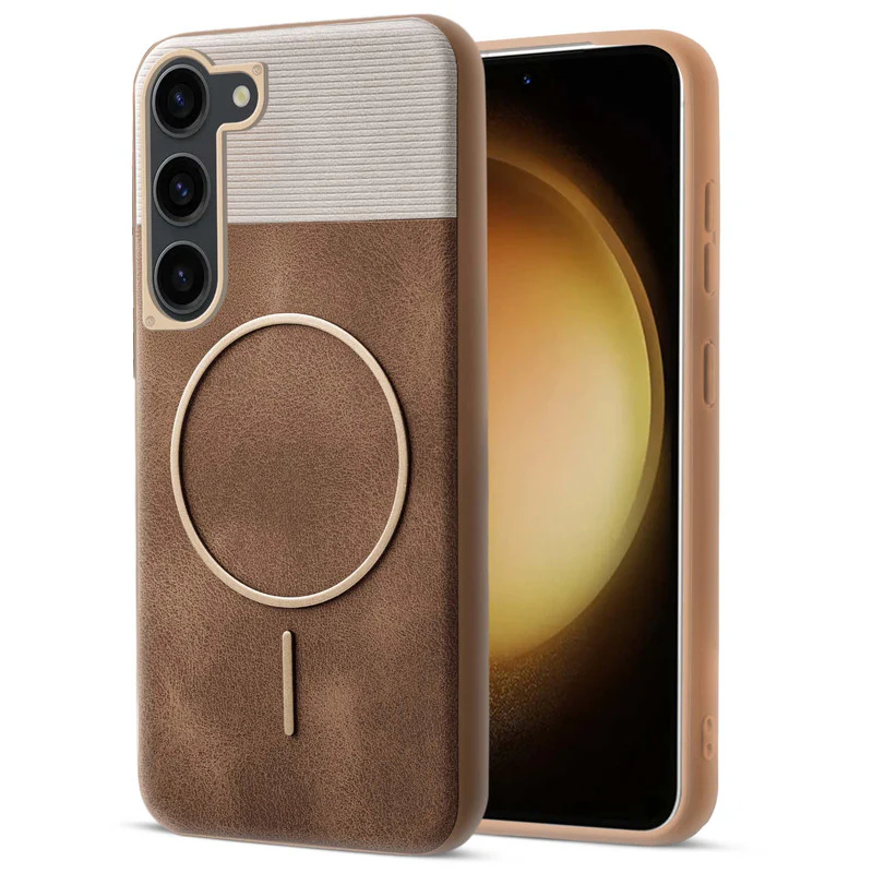 Luxury Leather Wireless Charging Support Case for Samsung S23 5G - Image 7
