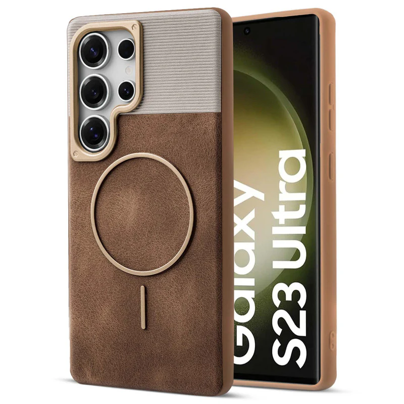 Luxury Leather Wireless Charging Support Case for Samsung S23 Ultra 5G - Image 7