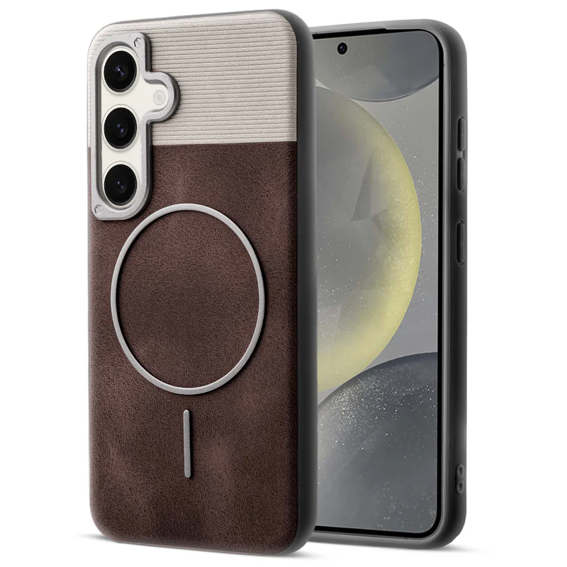 Luxury Leather Wireless Charging Support Case for Samsung S24 5G - Image 19