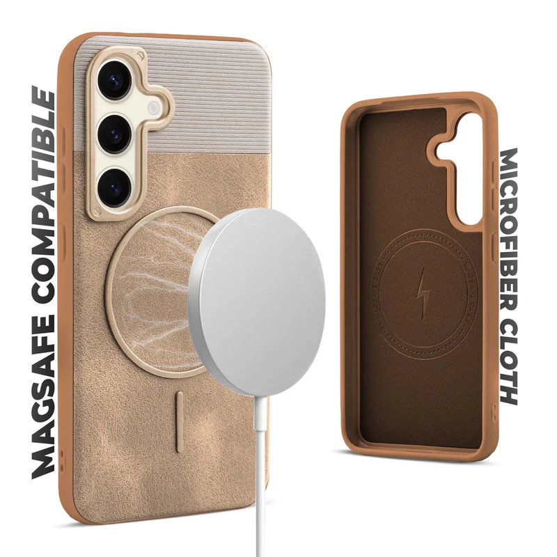 Luxury Leather Wireless Charging Support Case for Samsung S24 5G - Image 27