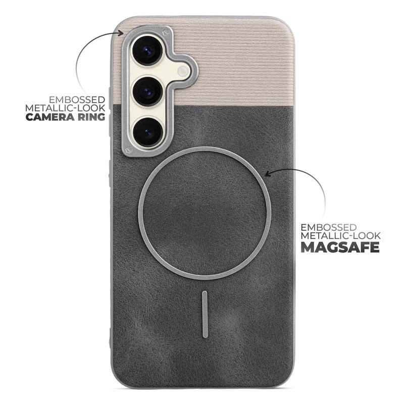 Luxury Leather Wireless Charging Support Case for Samsung S24 5G - Image 4