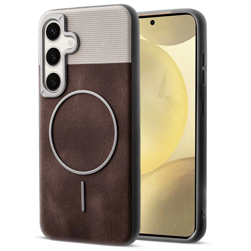 Luxury Leather Wireless Charging Support Case for Samsung S25 5G - Image 13