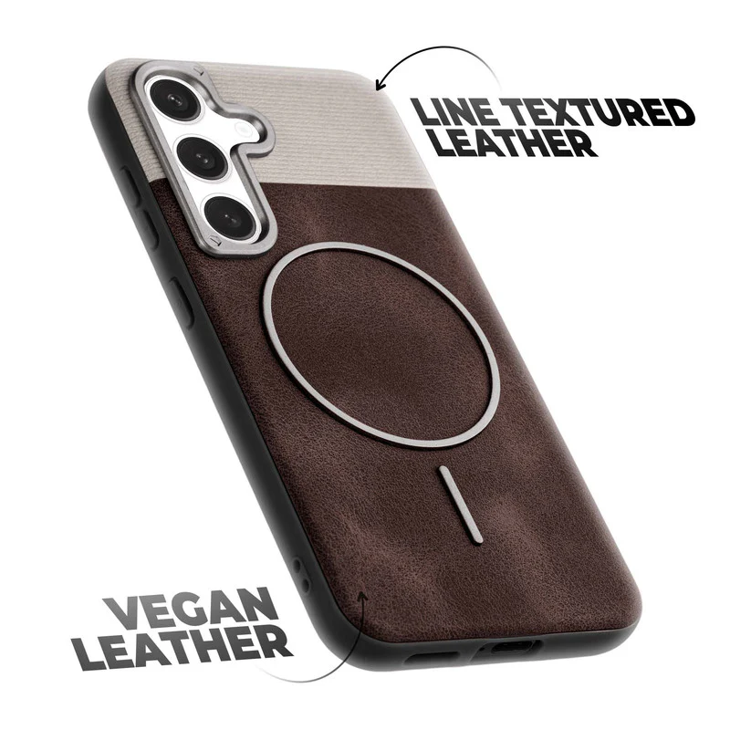 Luxury Leather Wireless Charging Support Case for Samsung S25 5G - Image 18